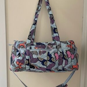 Vera Bradley Blue and Purple Quilted Duffel Bag